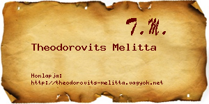 Theodorovits Melitta névjegykártya
